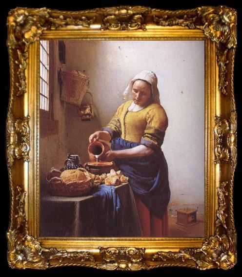 framed  Jan Vermeer Kokspigan, ta009-2